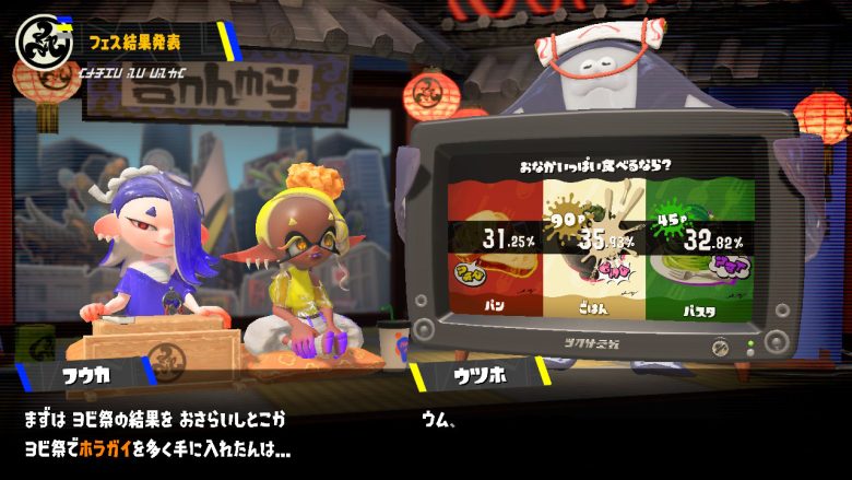 スプラトゥーン3おなかいっぱい食べるならフェスヨビ祭のホラガイ獲得率