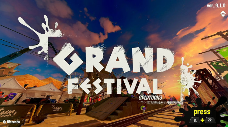スプラトゥーン３ グランドフェスティバル タイトル画面
