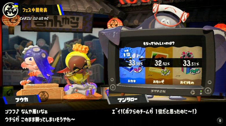 スプラトゥーン３ もらってうれしいのは？  中間発表