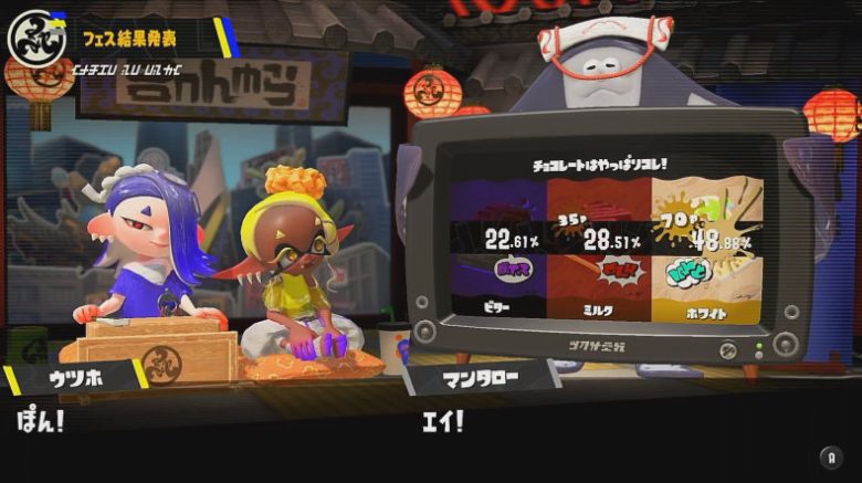 スプラトゥーン3 チョコレートフェスリバイバル 得票率