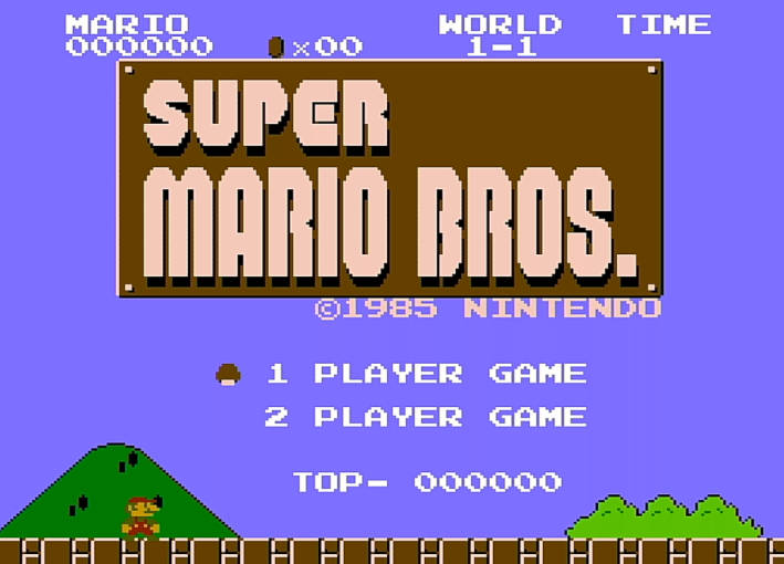 スーパーマリオブラザーズ タイトル画面